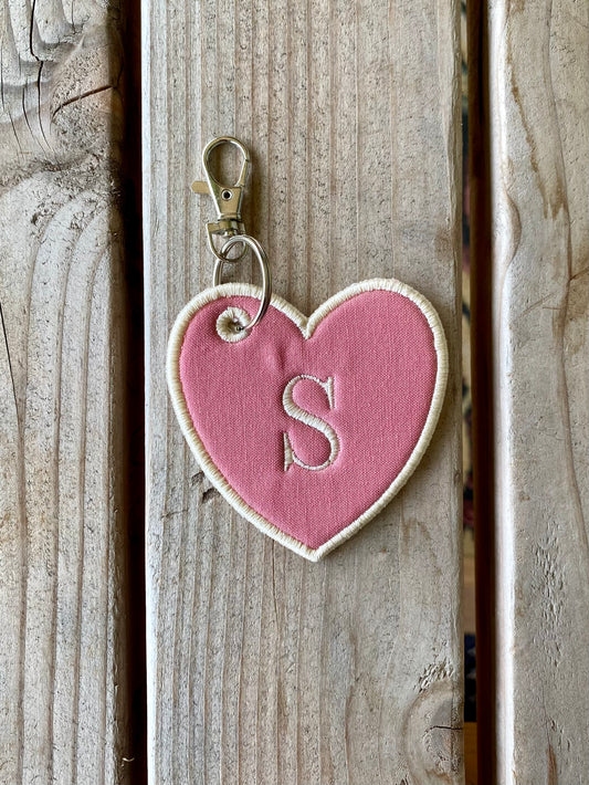 Letter Initial Heart <3 Bag Charm