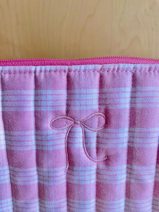 Medium Quilted Pouch - Pink Pastel