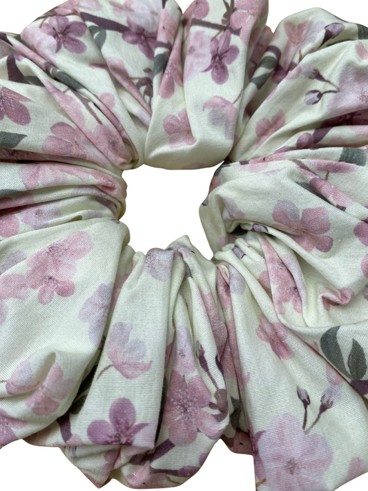 XL Oversized Scrunchie - Cream Cherry Blossom