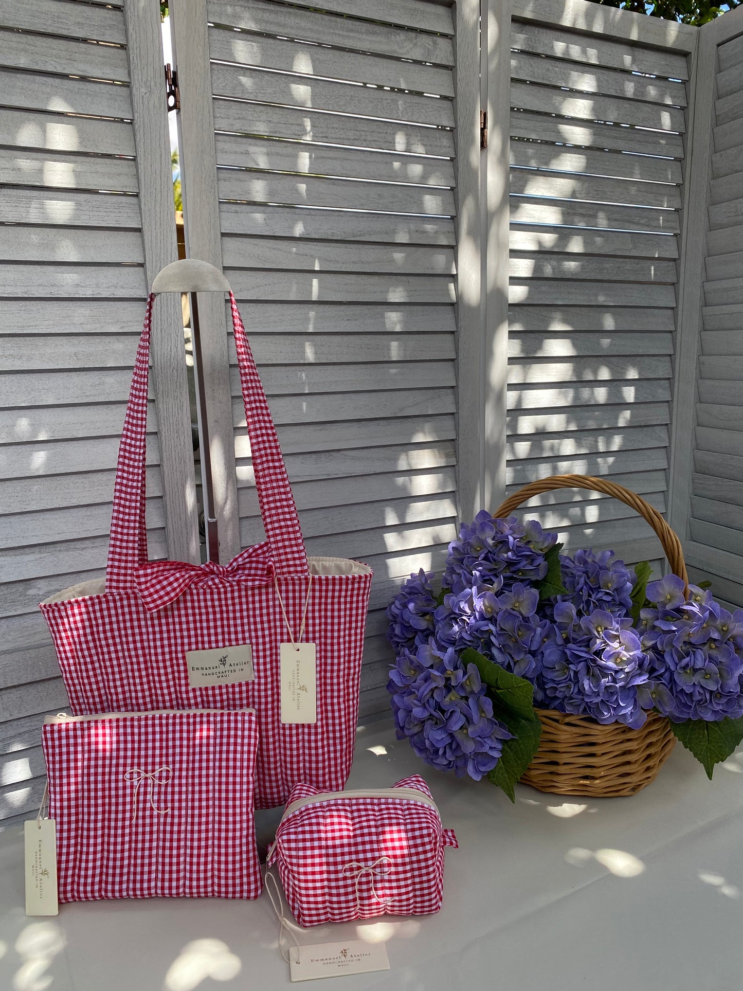 Mini Box Pouch - Red Gingham