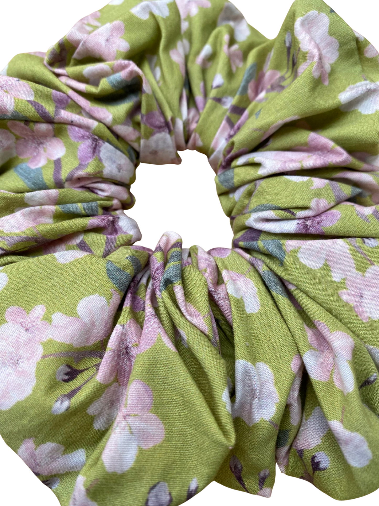 XL Oversized Scrunchie - Moss Cherry Blossom