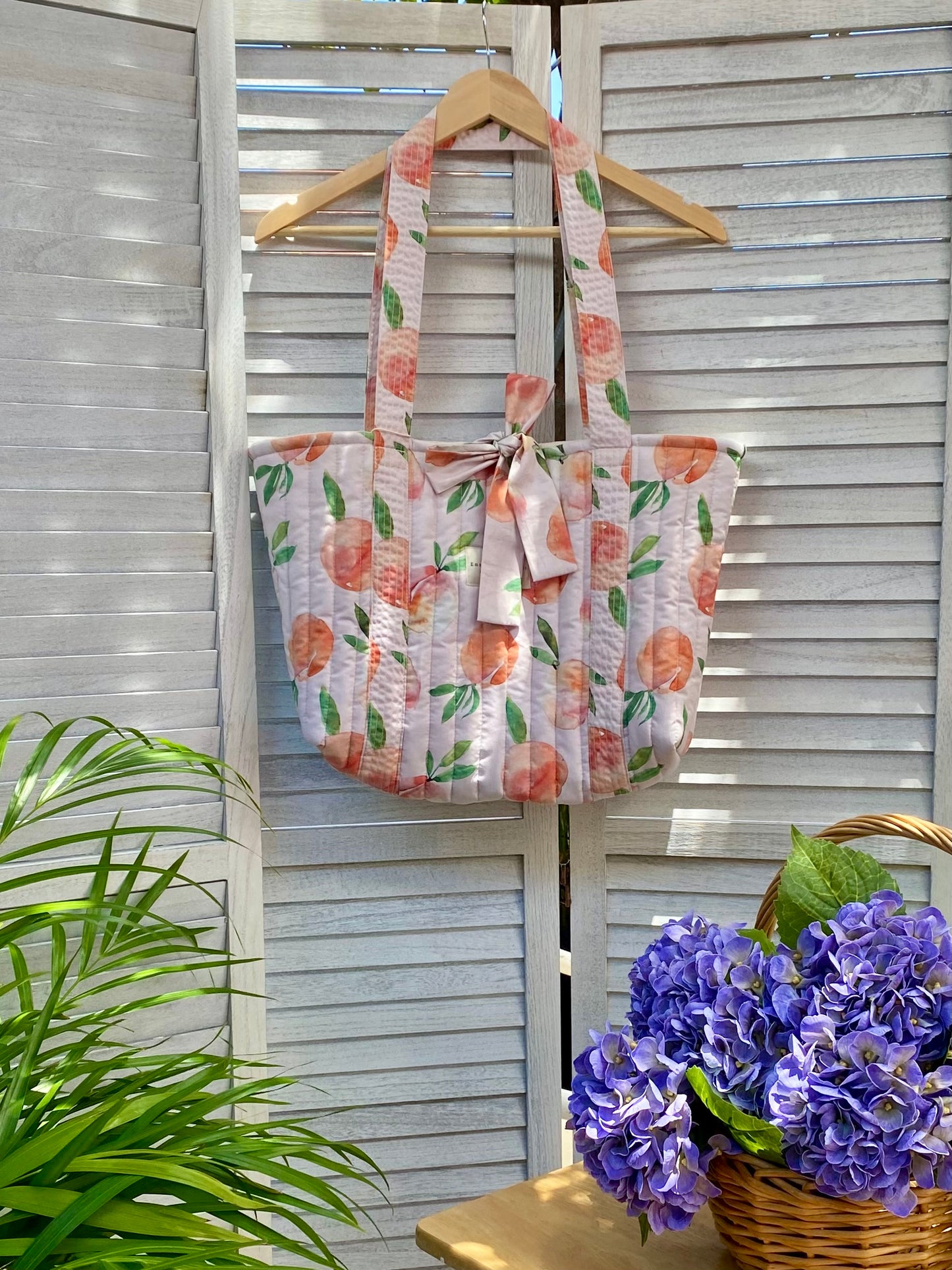 Emely Quilted Tote - Peach