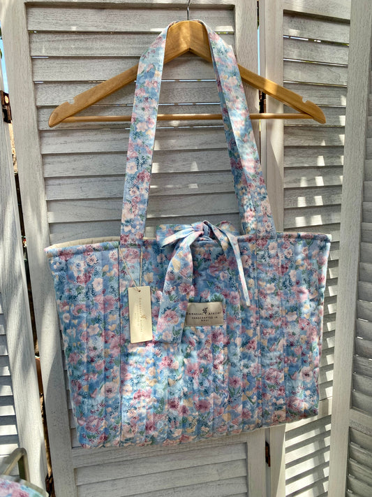 Emely Quilted Tote - Blue Lilac