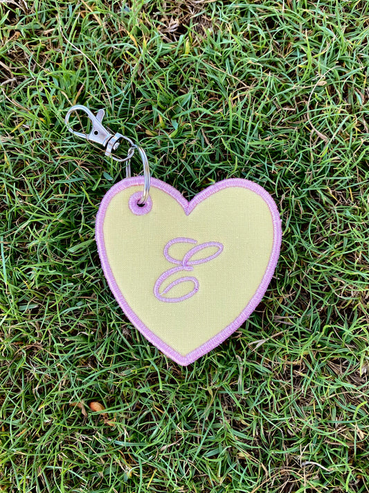 Letter Initial Heart <3 Bag Charm