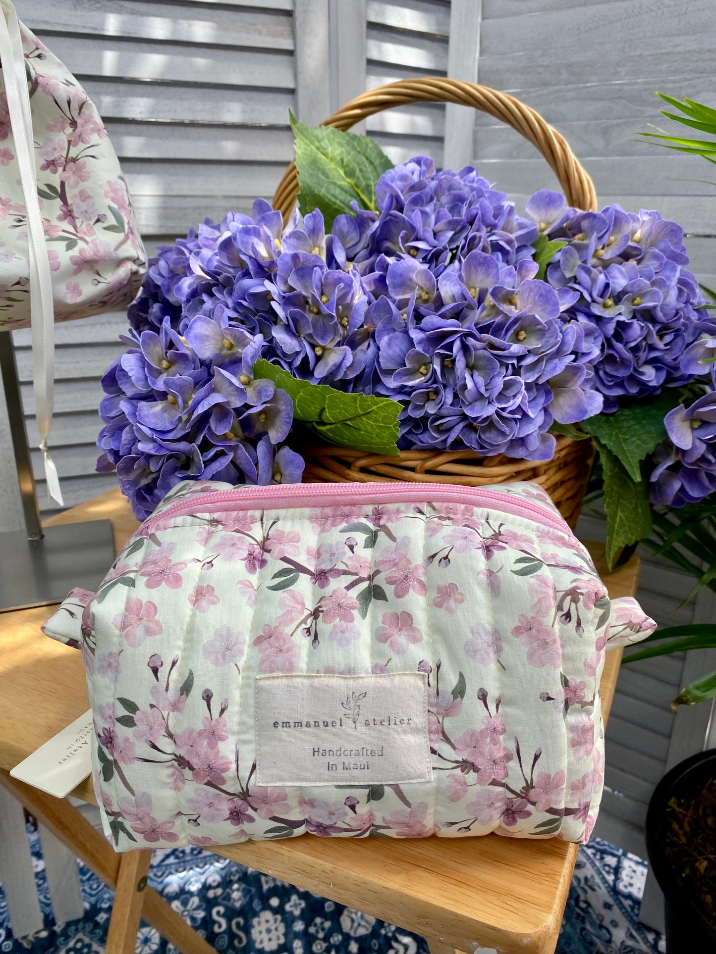 Jumbo Box Pouch - Cream Cherry Blossom