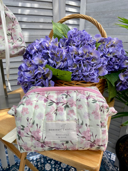 Jumbo Box Pouch - Cream Cherry Blossom