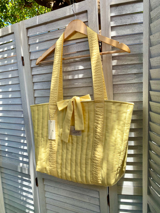 Emely Quilted Tote - Butter Yellow