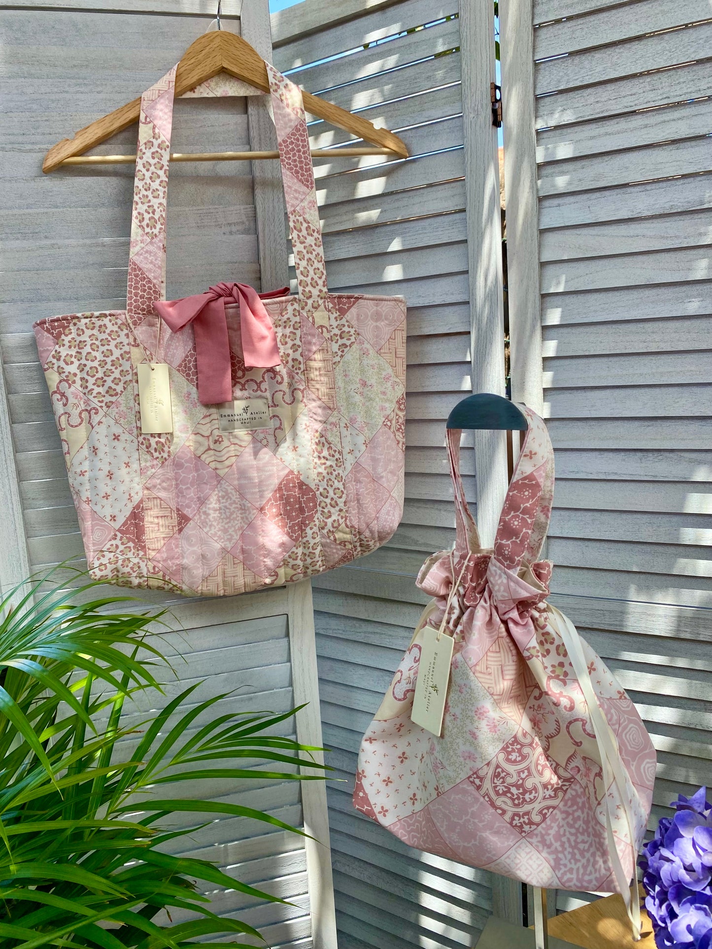 Emely Quilted Tote - Pink Patchwork