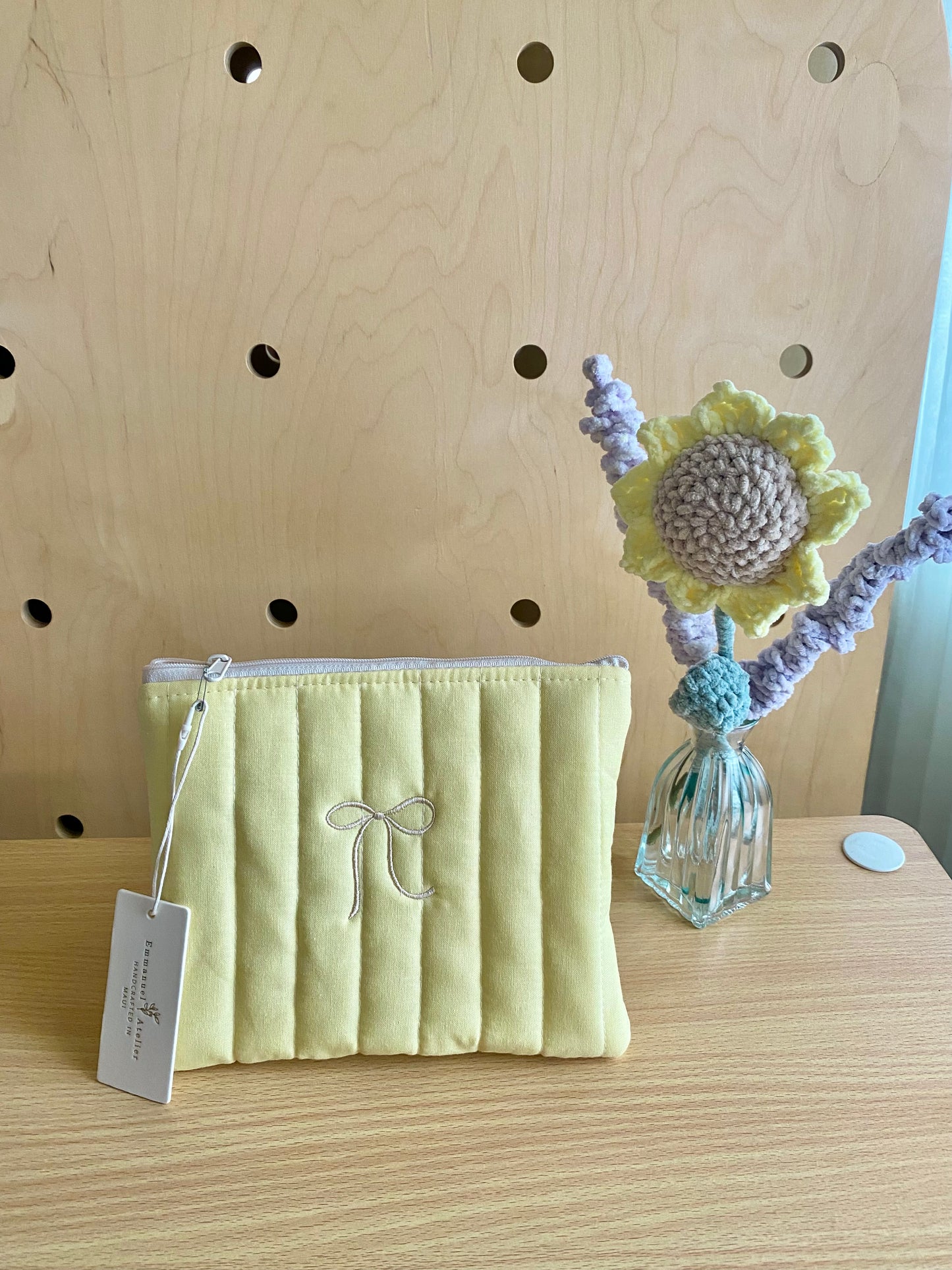 Medium Quilted Pouch - Butter Yellow
