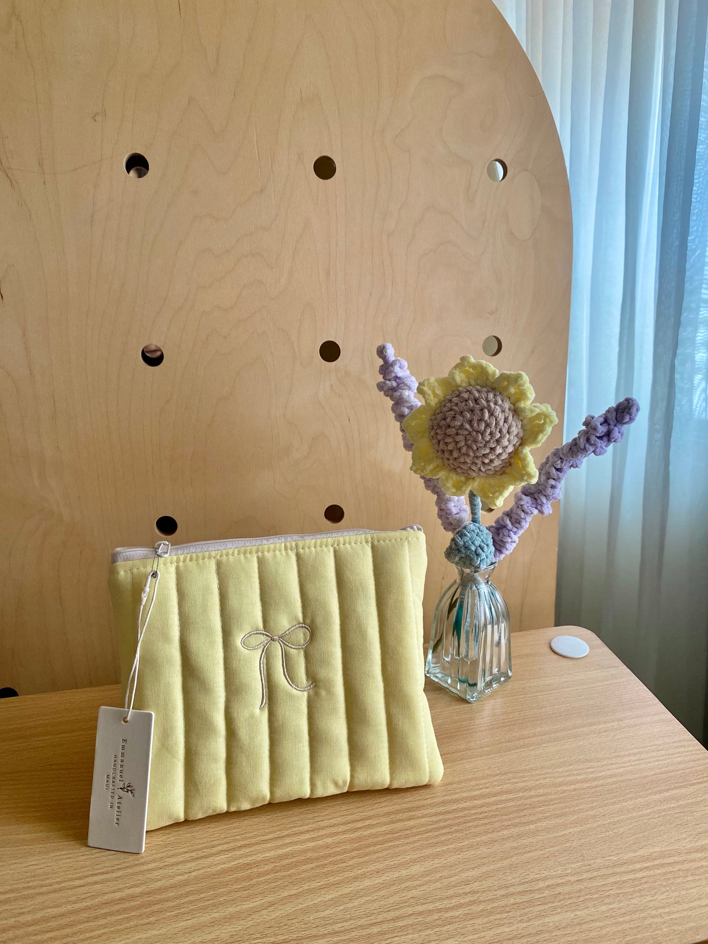 Medium Quilted Pouch - Butter Yellow