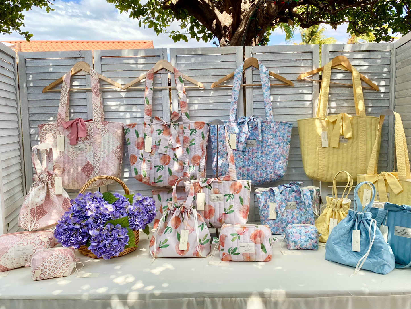 Drawstring Pouch - Pink Patchwork