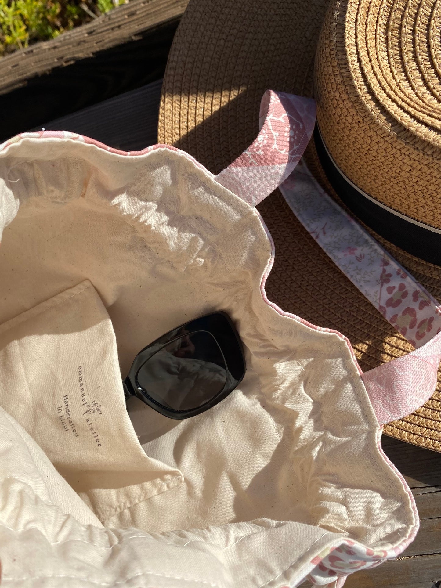 Drawstring Pouch - Pink Patchwork