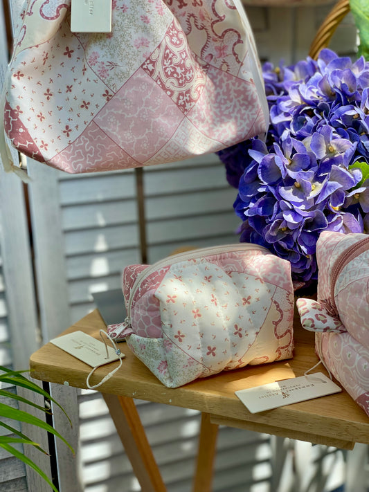 Mini Box  Pouch - Pink Patchwork