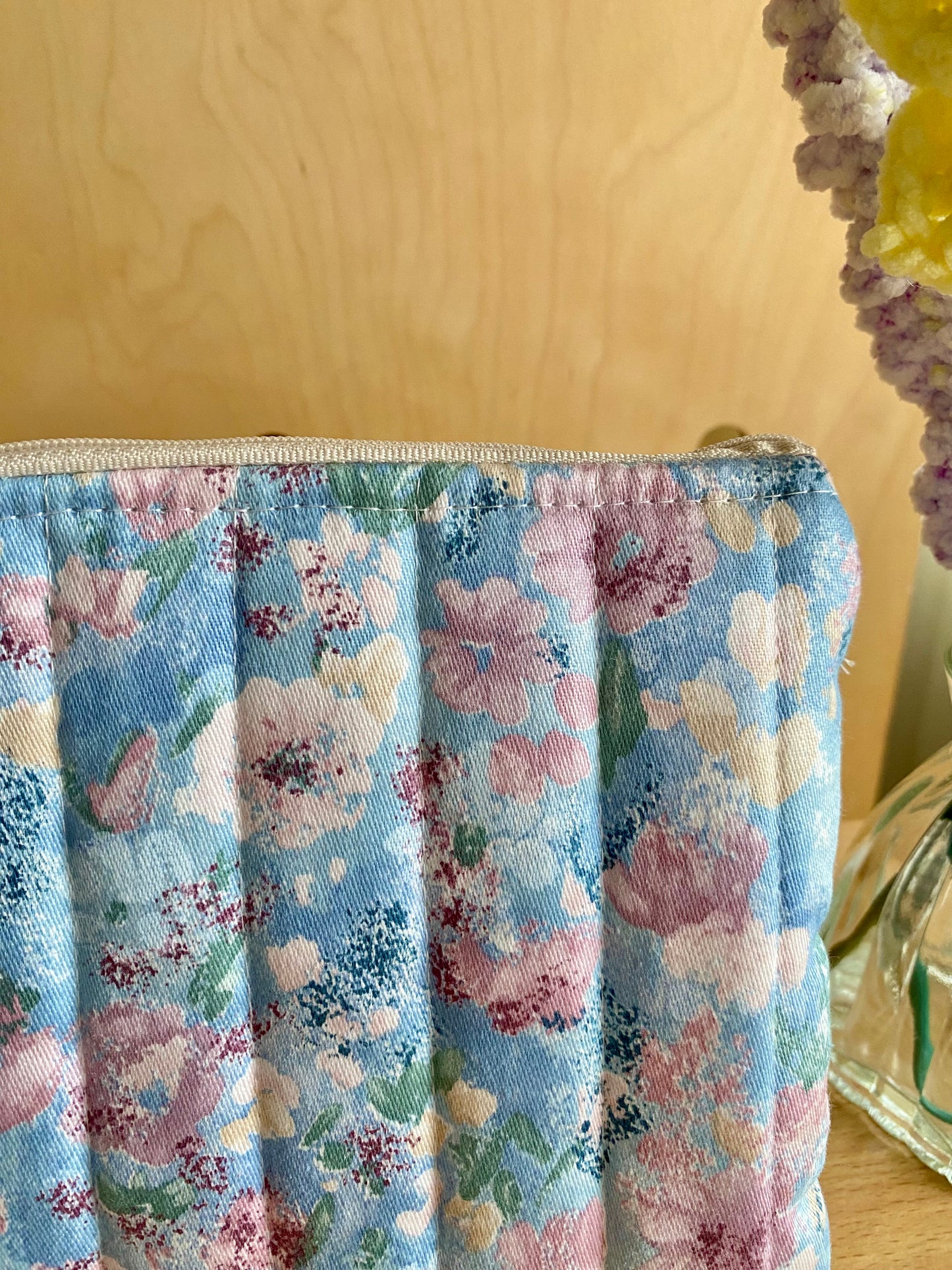 Medium Quilted Pouch -  Blue Lilac