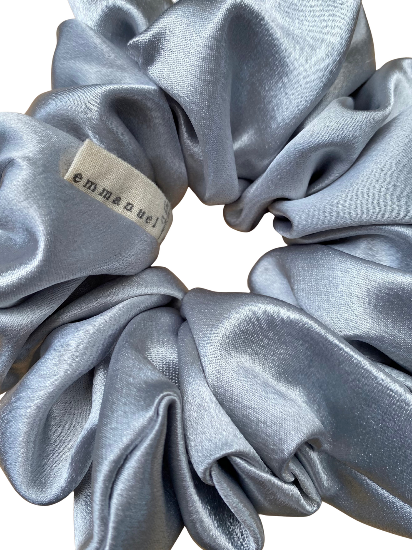 XL Oversized Satin Scrunchie - Blue Gray