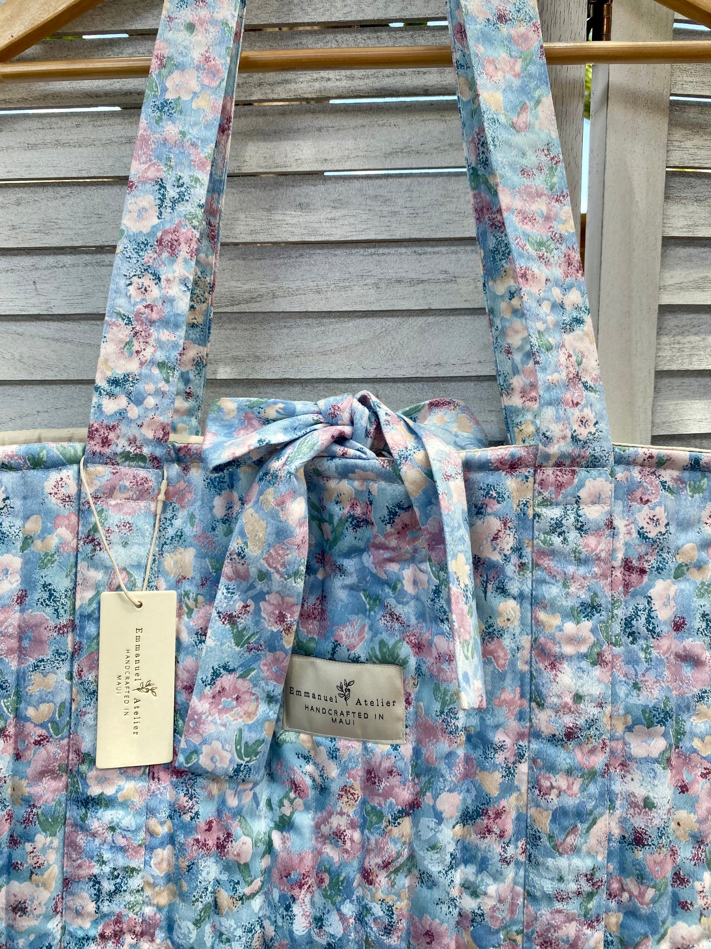 Emely Quilted Tote - Blue Lilac