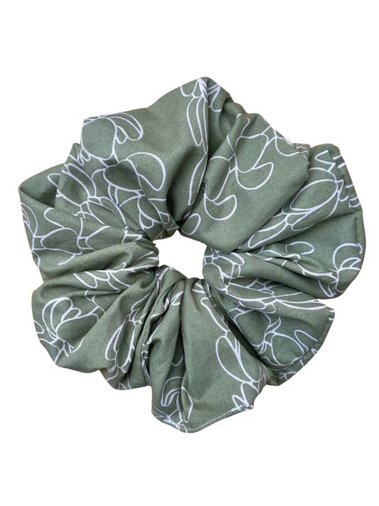 XL Oversized Scrunchie - Green Pikake