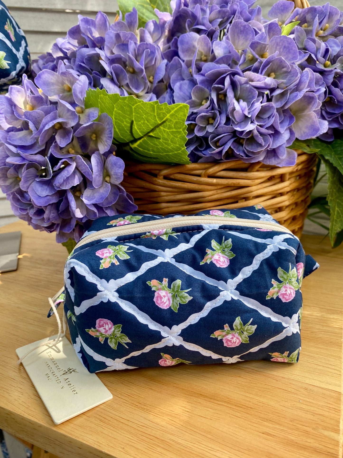Mini Box Pouch - Navy Rose