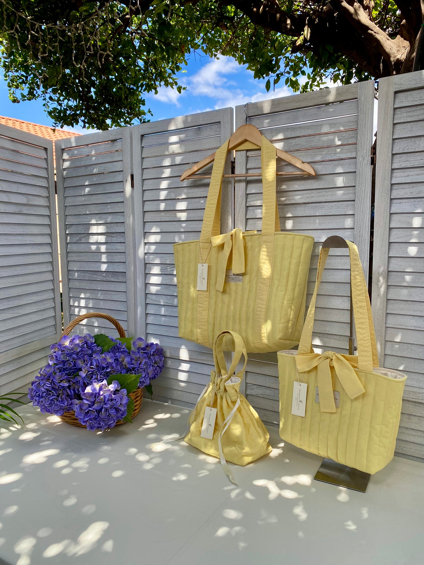 Emely Quilted Tote - Butter Yellow