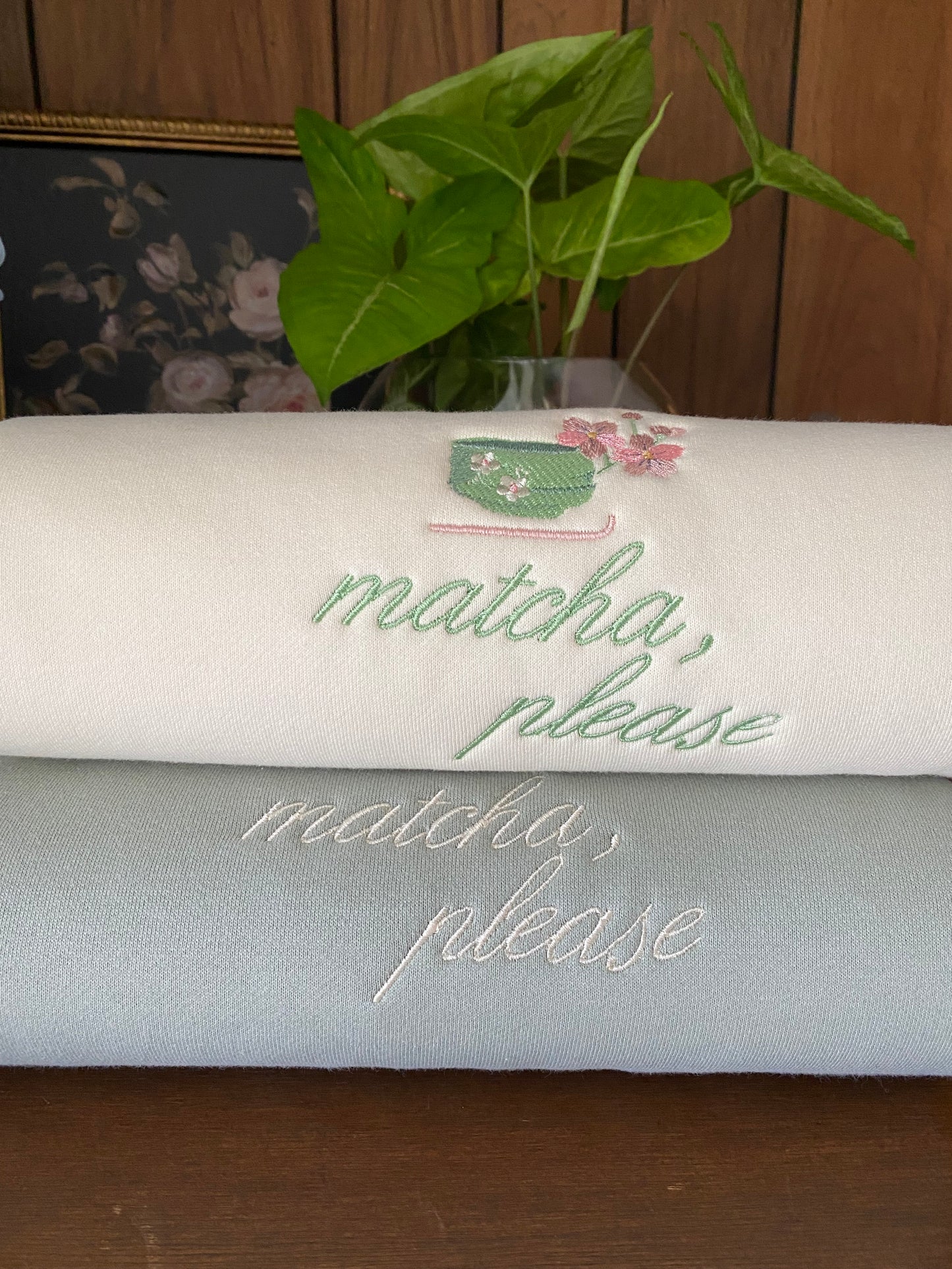 Sage Matcha Please Oversized Crewneck