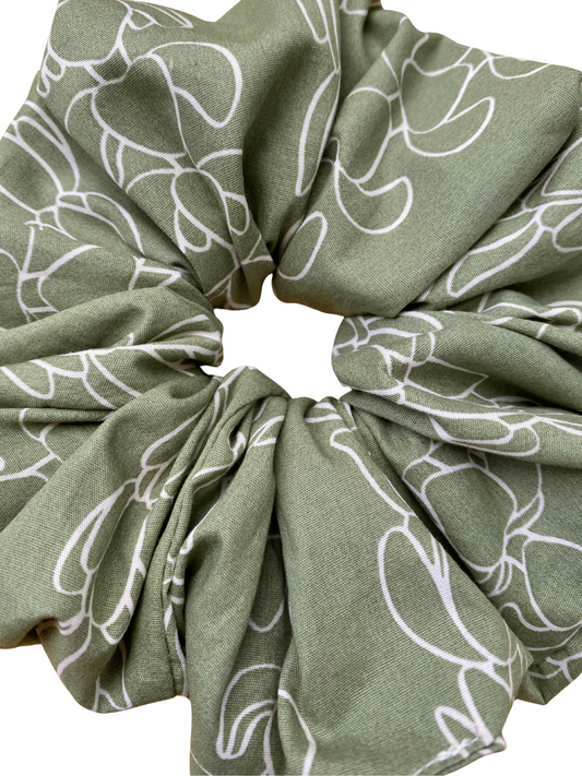 XL Oversized Scrunchie - Green Pikake