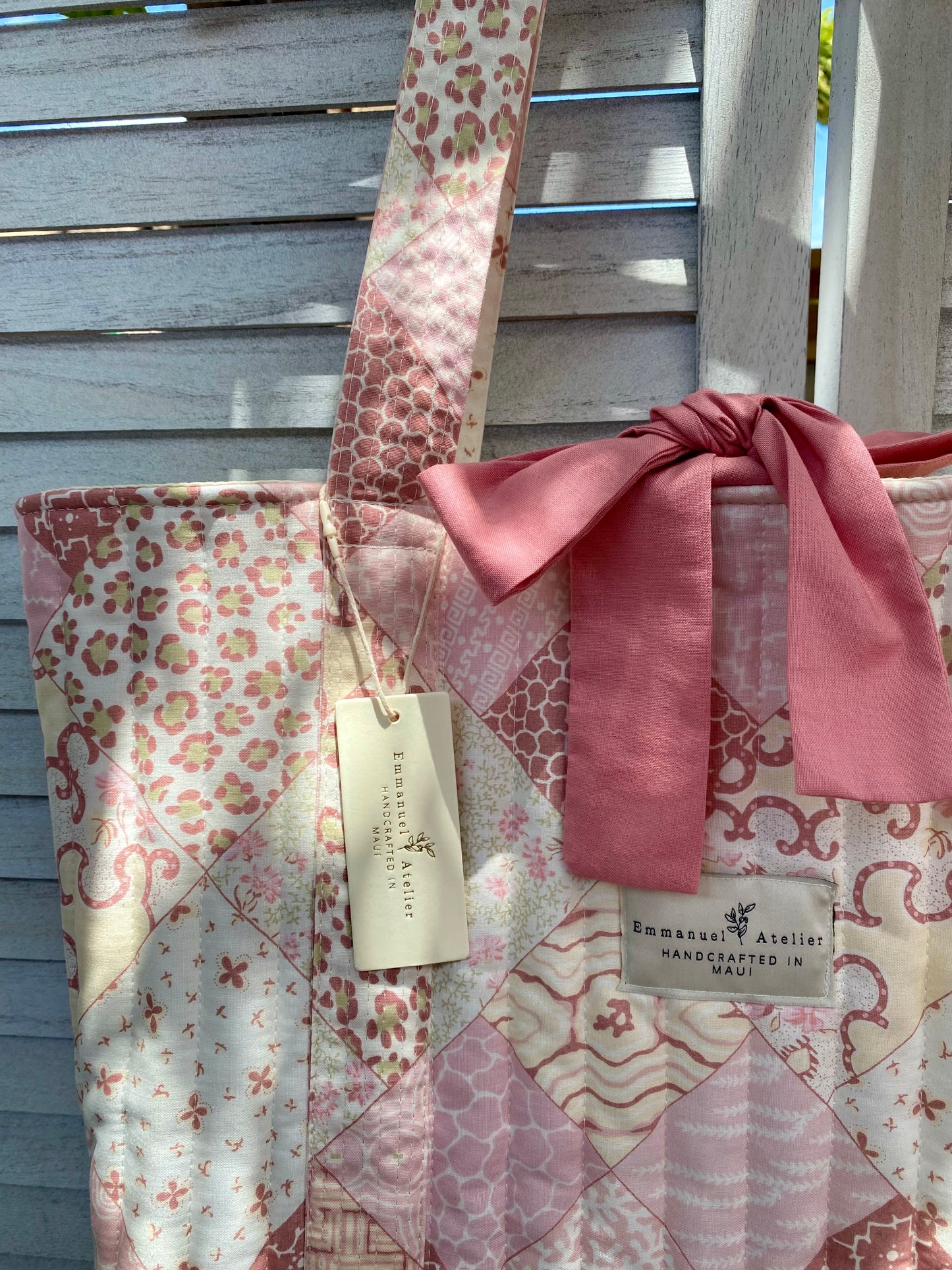 Emely Quilted Tote - Pink Patchwork