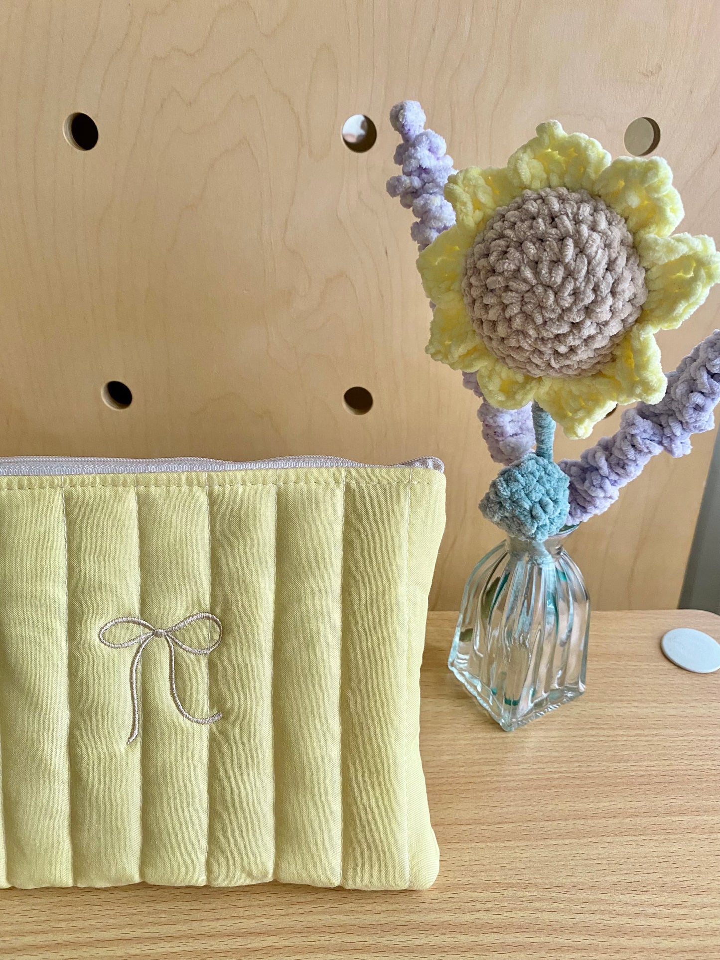 Medium Quilted Pouch - Butter Yellow