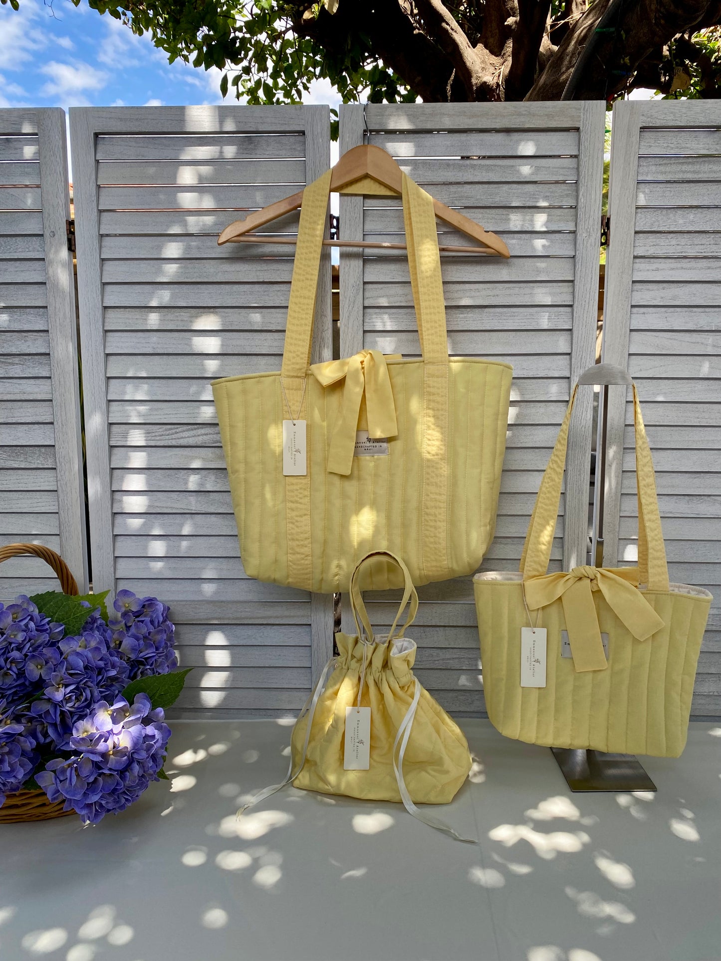 Emely Quilted Tote - Butter Yellow