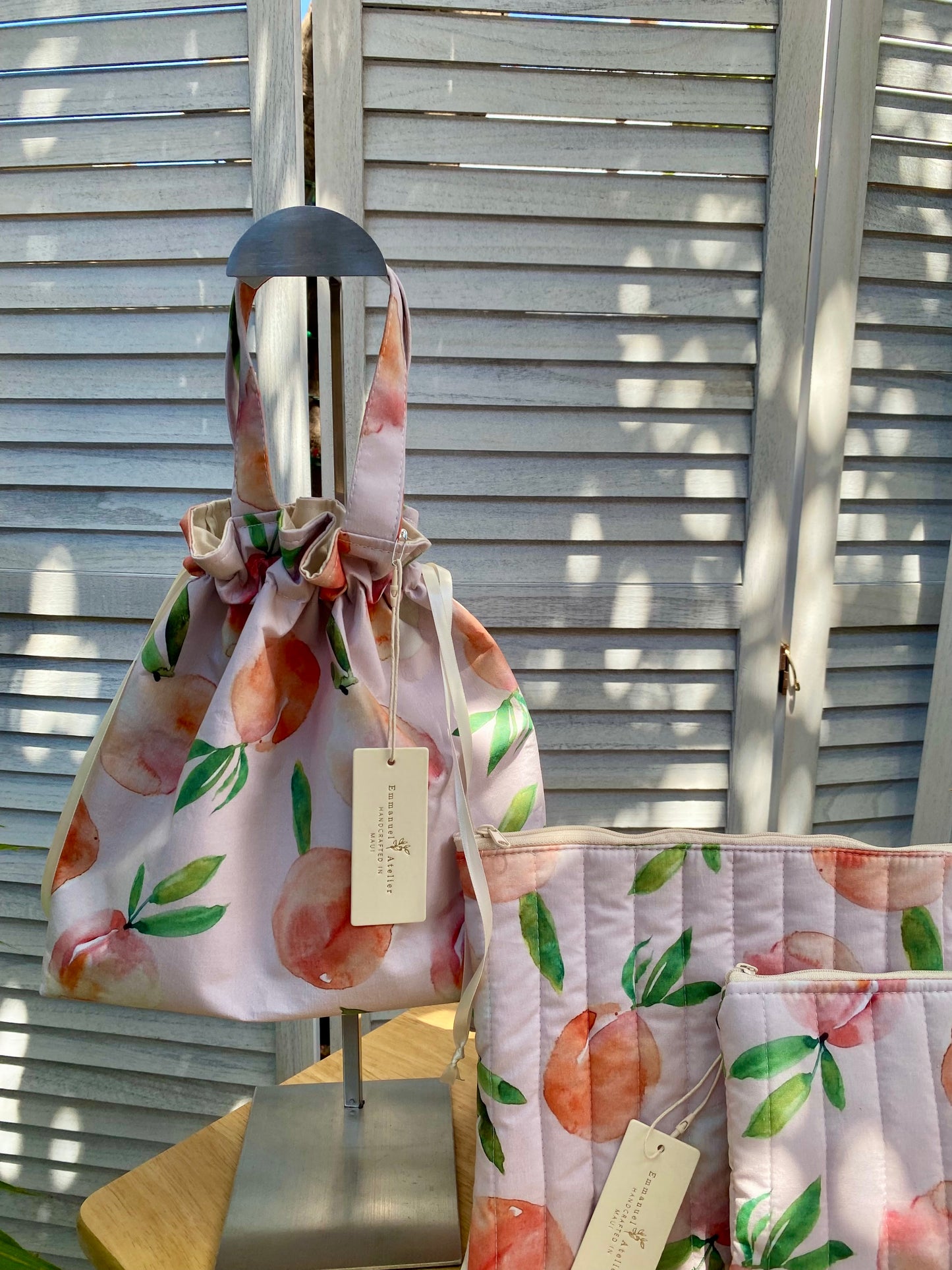 Drawstring Pouch - Peach