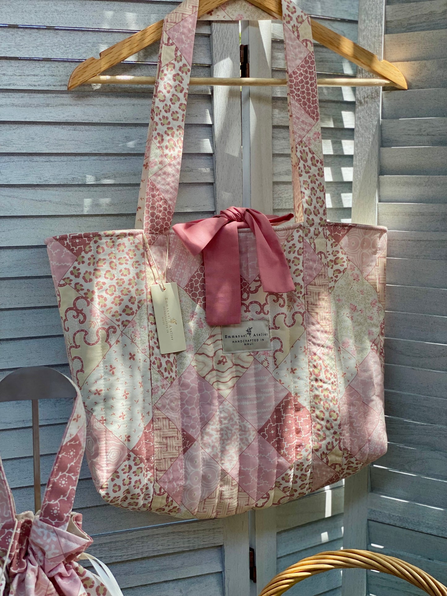 Emely Quilted Tote - Pink Patchwork