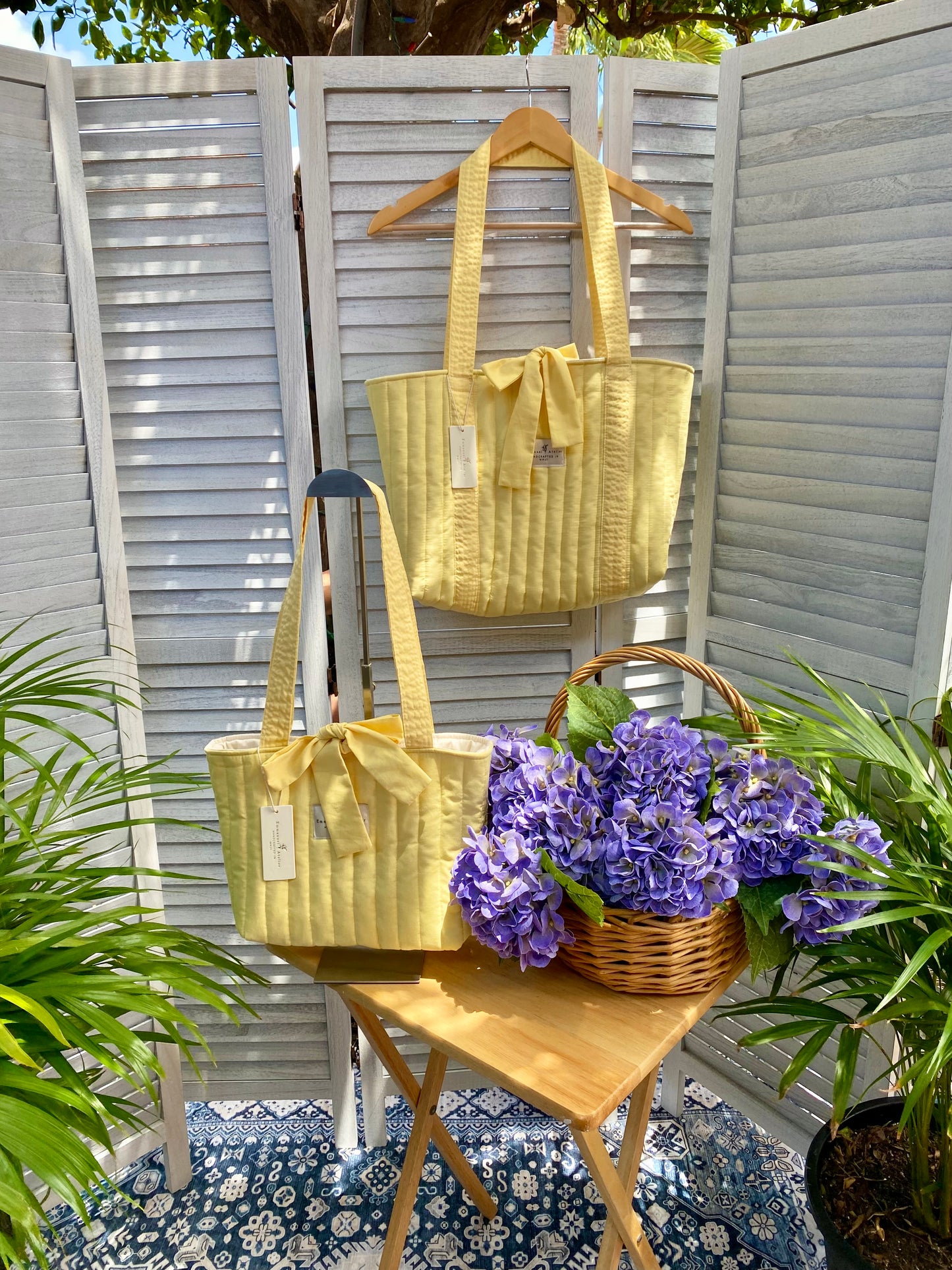 Emely Quilted Tote - Butter Yellow