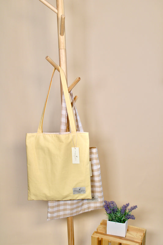 Flat Tote Bag - Honey Yellow