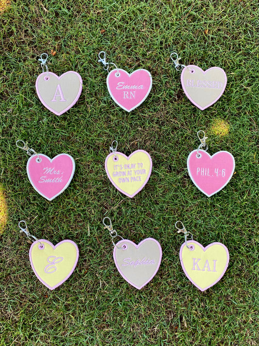 Personalized Heart <3 Bag Charm