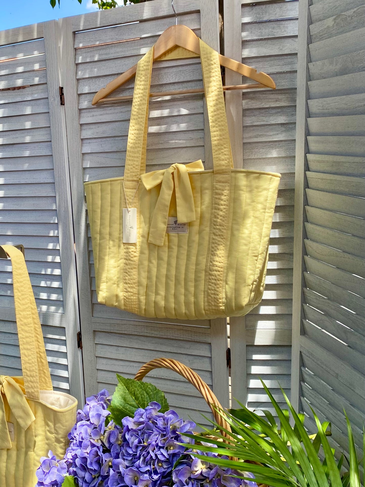 Emely Quilted Tote - Butter Yellow