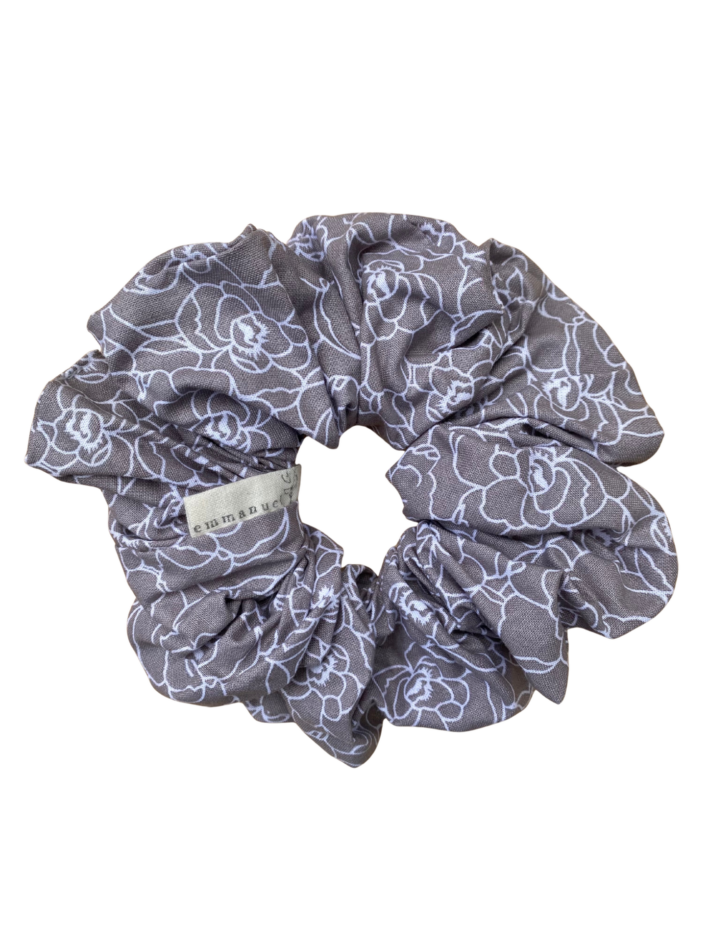 XL Oversized Scrunchie - Gray Flower