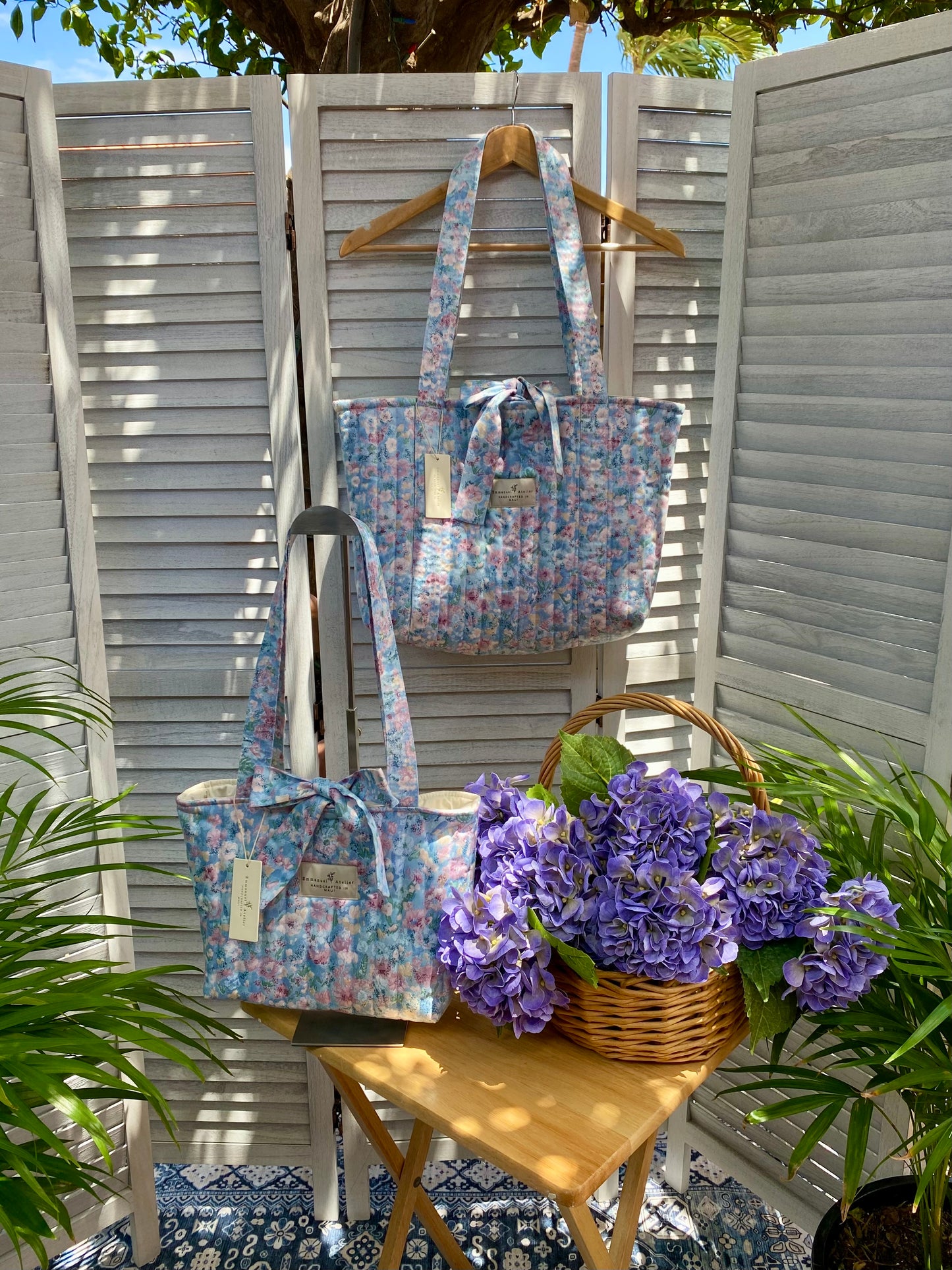 Emely Quilted Tote - Blue Lilac