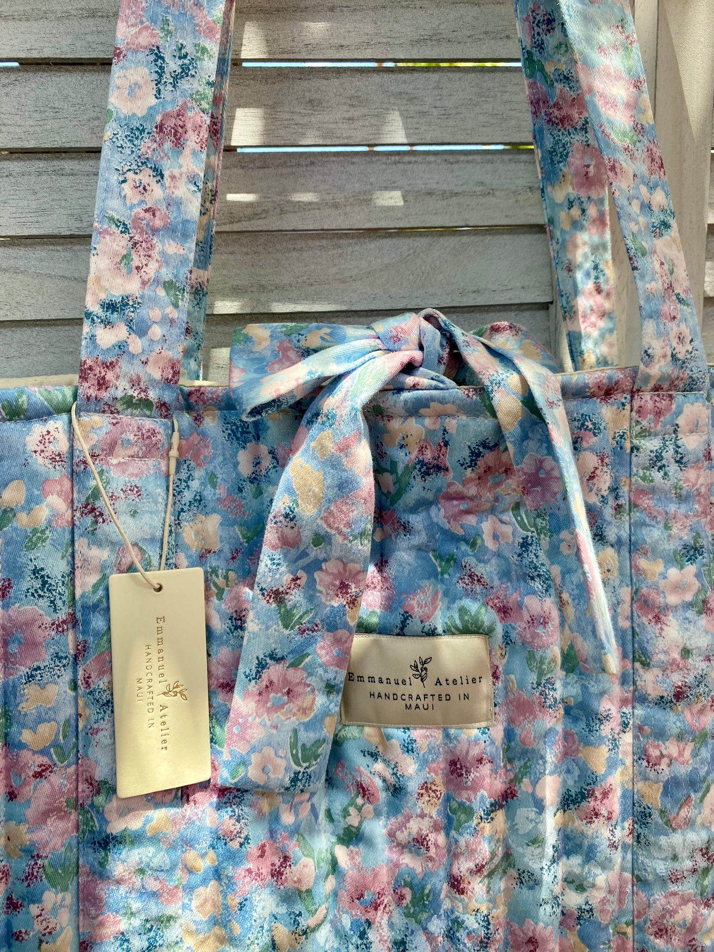 Emely Quilted Tote - Blue Lilac