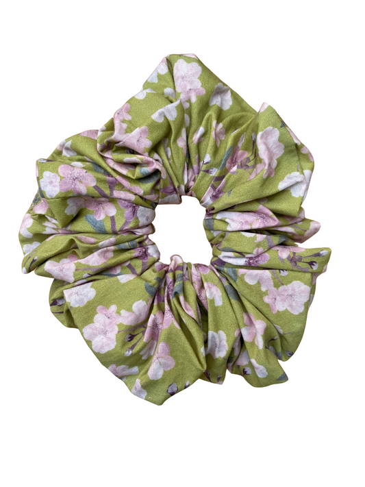 XL Oversized Scrunchie - Moss Cherry Blossom