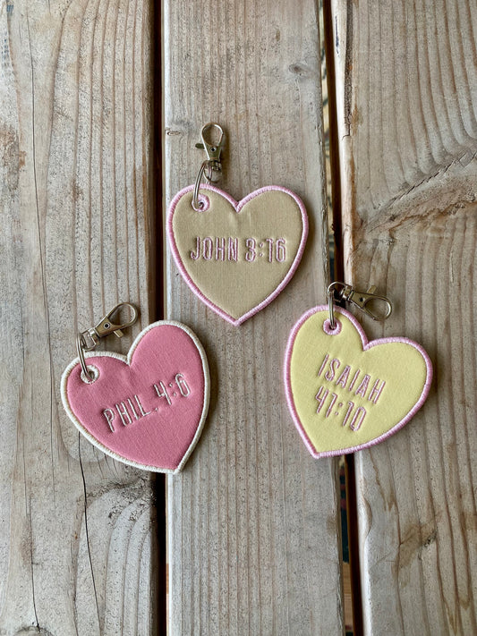 Bible Verse Heart <3 Bag Charm