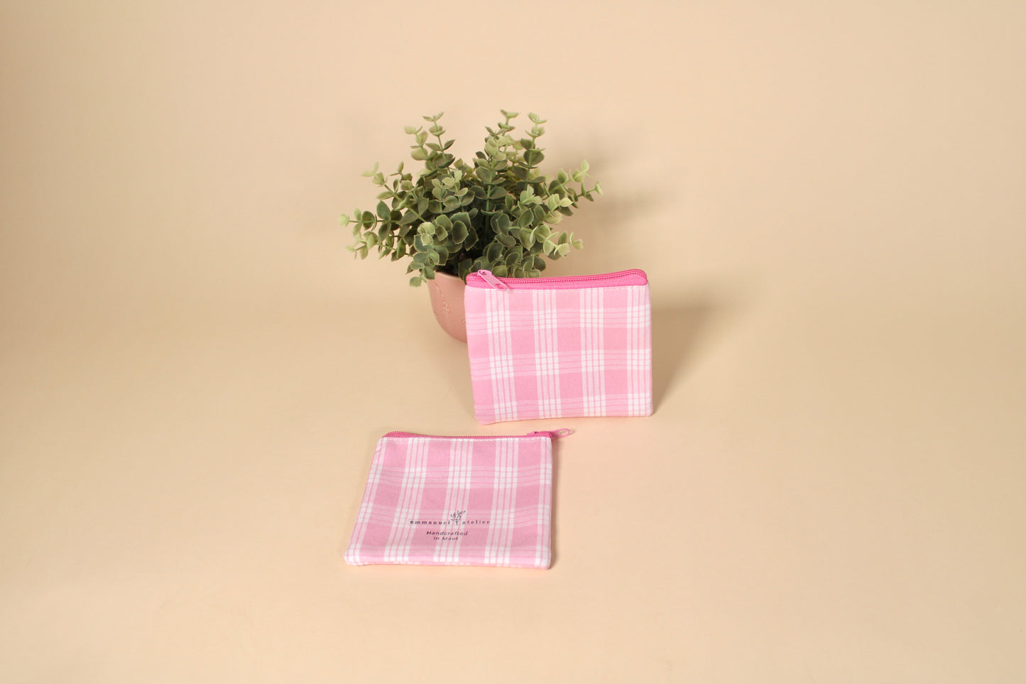 Coin Purse - Bubblegum Pink Plaid