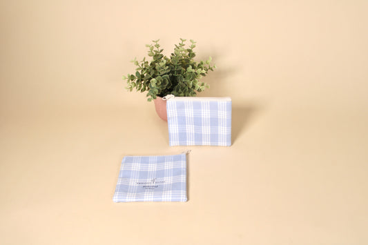 Coin Purse - Baby Blue Plaid