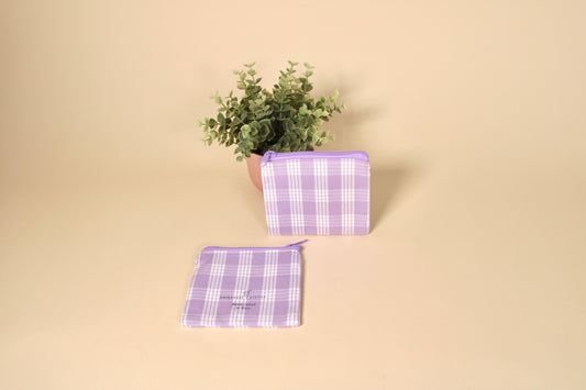 Coin Purse - Lavender Plaid