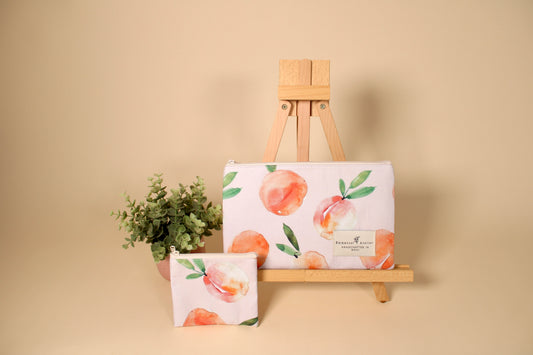 Flat Zippered Pouch - Peach