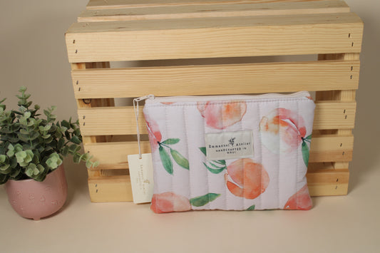 Quilted Pouch -  Peach