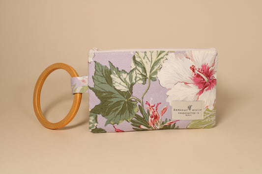 Wrist Pouch  - Lilac Hibiscus