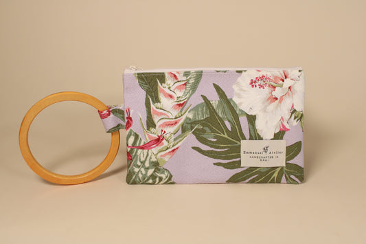 Wrist Pouch  - Lilac Hibiscus