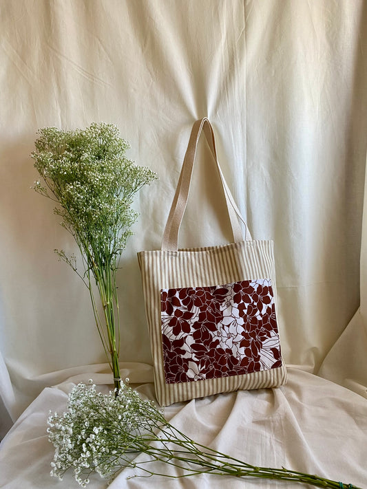 Relaxed Tote Bag - Chocolate Hibiscus