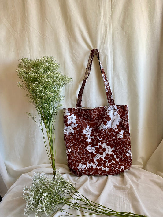 Relaxed Tote Bag - Chocolate Hibiscus