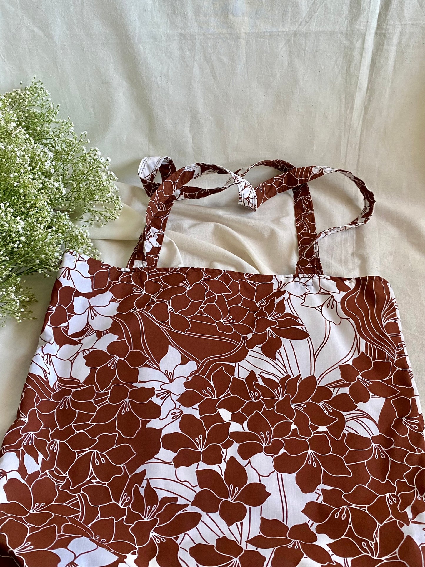 Relaxed Tote Bag - Chocolate Hibiscus