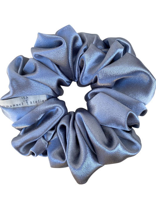 XL Oversized Satin Scrunchie - Stone Blue
